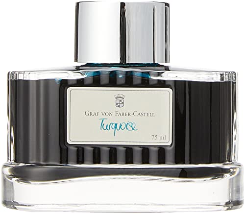 Graf Von Faber-Castell 141010, Barattolo Per Inchiostro, Vetro, 75 Ml, Turchese
