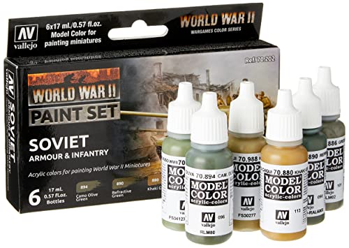 Vallejo- Model Color Wwii Kit Di Montaggio Per Modellino, 6 X 17 Ml, Multicolore, 070202