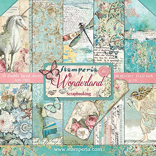 Stamperia, Blocco 10 Fogli 30.5X30.5 (12" X 12") - Double Face Wonderland