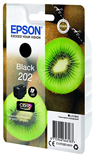 Epson Kiwi Singlepack Black 202 Claria Premium Ink - Cartuccia Di Inchiostro Per Stampanti (Originale, Inchiostro A Base Di Pigmento, Nero, Epson, 1 P