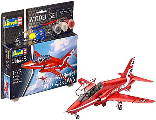 Revell-1/72 Model Set Bae Hawk T.1 Red Arrows, Colore Vario, Rv64921