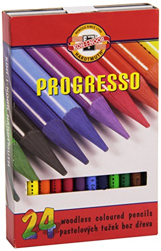 Koh-I-Noor, Progresso 8758 - 24 Matite Colorate Senza Legno