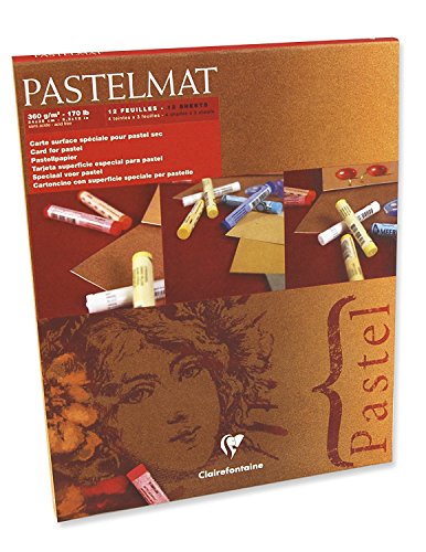 Clairefontaine 96004C Blocco Collato Pastelmat N°6 - 12 Fogli Di Carta Speciale Per Pastelli Secchi - 24X30 Cm 360G - Antracite - Divisori In Carta Cr