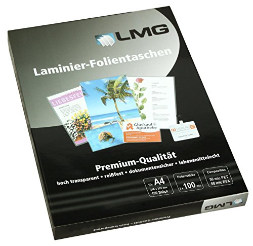 Lmg Lmga4 – 100 Pouches A4, 216 X 303 Mm, 2 X 100 Mic, 100 Pezzi