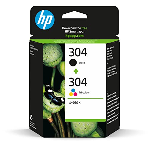 Hp 304 Nero E Tricromia, 3Jb05Ae, Confezione Da 2 Cartucce Originali Hp, Compatibili Con Stampanti Hp Deskjet 2620, 2630, 3720, 3730, 3750 E 3760, Hp