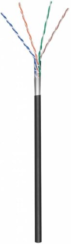 Goobay 57295 Cat 5E Cavo Di Rete Per Esterni, F/Utp, Nero, 100M Length