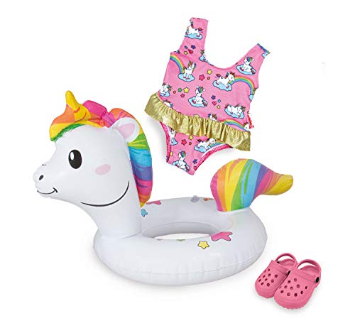 Heless-36 Cm Set Da Nuoto Per Bambole, Unicorno Henri, Multicolore, Größe 35-45 Cm, 66