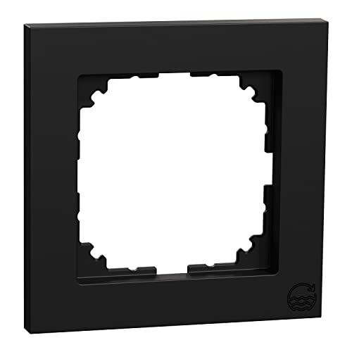 Merten - Telaio M-Pure, Realizzato In Materiale Riciclato Ocean Plastic, 1 Pezzo, Nero Opaco, Ip20, Ik03, Meg4010-3603