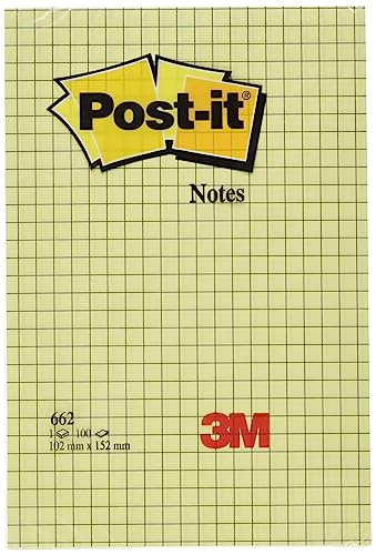 Post-It Brand 70209 Large Notes A Quadretti, 100 Fogli, 102 Mm X 152 Mm