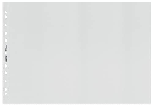 Leitz Busta Perforata In Plastica, Formato A3, Confezione Da 25, Superficie Opaca Goffrata, Spessore 100 Micron, 100% Riciclabile, Ecologico, Gamma Re