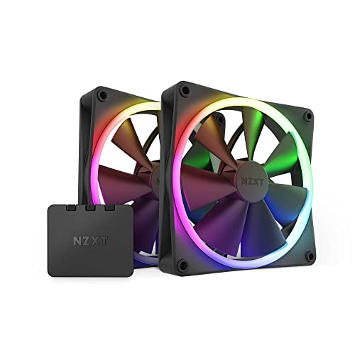 Nzxt F140 Rgb Fans - Rf-R14Df-B1 - Personalizzazione Avanzata Dell'Illuminazione Rgb - Raffreddamento Silenzioso - Doppia (Ventola Rgb E Controller In