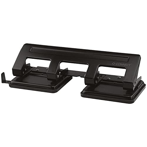 Q Connect - Perforatore A 4 Fori, Colore: Nero