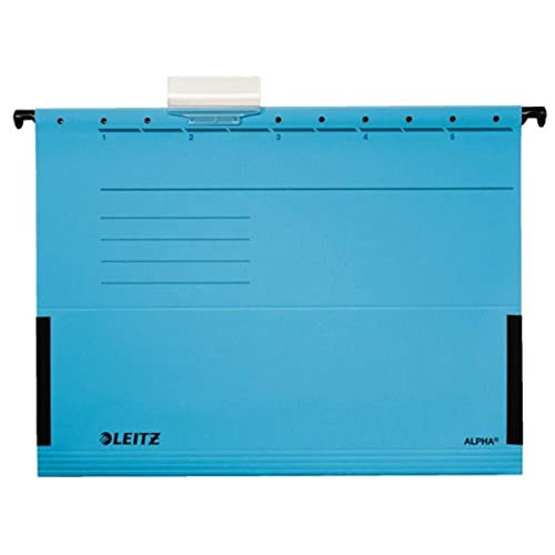 Leitz 19863035, Cartelle Sospese Multiple Alpha, Confezione Da 5, Colore Blu