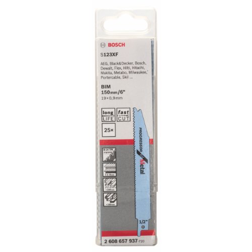 Bosch Accessories S 123 Xf: Progressor Metal: 25Uds