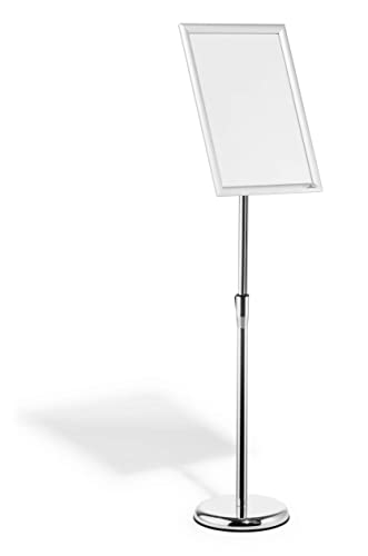 Durable Espositore Da Pavimento Con Cornice A Scatto In Alluminio A3, Resistente, 1 Pezzo, Argento Anodizzato, 479923