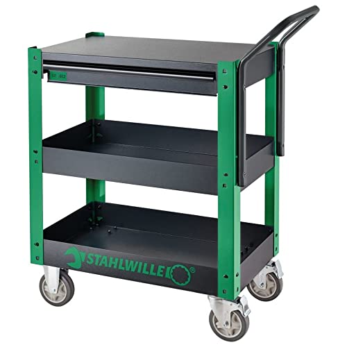 Stahlwille Carrello Da Officina 612 Pezzi, Vuoto, Con Cassetto E Due Ripiani, Pratico E Robusto, Portata Elevata Di Minimo 150 Kg, Officina Arrotolabi