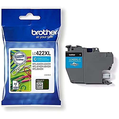 Brother Lc422Xlc Cartuccia Inkjet Originale, Fino A 1500 Pagine, Per Stampanti Mfcj5340Dw, Mfcj5740Dw, Mfcj6540Dw, Mfcj6940Dw, Ciano
