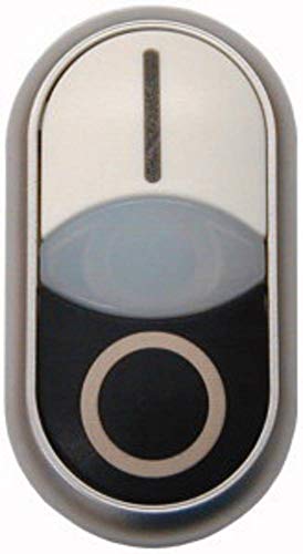 Eaton 216707 Doppio Pulsante, Indicatore Luminoso I/Bianco/Nero 0