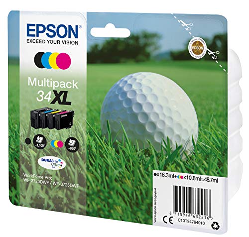 Epson Golf Ball Multipack 4-Colours 34Xl Durabrite Ultra Ink