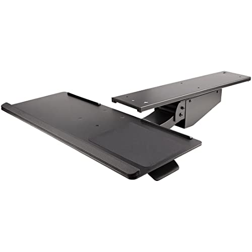 Startech.Com Porta Tastiera Estraibile Per Scrivania - Ripiano Scorrevole Sotto Scrivania Per Tastiera Pc - Mensola Ergonomica 25X67 Cm Con Tappetino