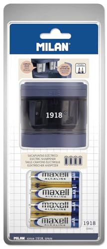 Milan® Blister Temperamatite Elettrico Maxi-Regular (Batterie Incluse) Serie 1918, Blu Navy