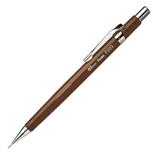 Pentel Sharp 200 0.3 Mm Hb Portamine – Matite Meccaniche (Marrone, Argento, Metallo, Plastica, Grigio, Hb, 0,3 Mm, Rotondo)
