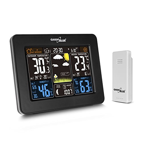 Green Blue Gb522 Gb523 Stazione Meteorologica A Colori Wireless Wifi Dcf Fasi Lunari (Gb523)