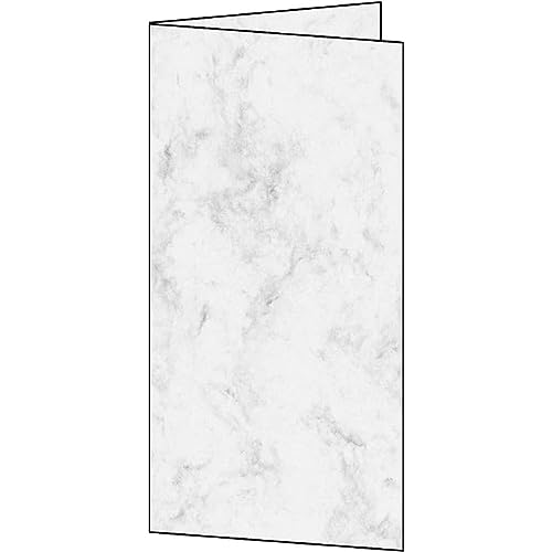 Sigel Dc114 Lotto Di 25 Carte Marmorizzate Grigie, Bifold, Dl (1/3 A4), Grigio Chiaro