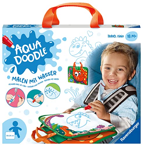 Ravensburger 4566 Aquadoodle Travel Dino-Prima Pittura Per Viaggiare, Divertimento Senza Macchie Con Acqua, Set Da Viaggio Per Bambini Dai 18 Mesi In