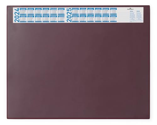 Durable 720403 Sottomano Con Calendario, Copertina Trasparente, Antiscivolo, 650X520 Mm, Rosso