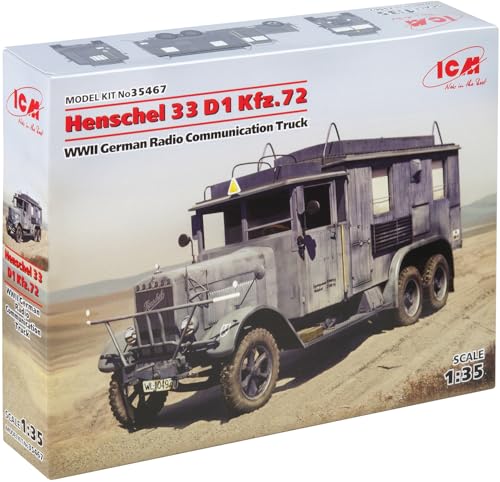 Icm 35467 Modellino Carro Armato Henschel 33 D1, Kfz 72 German Radio Communication Truck