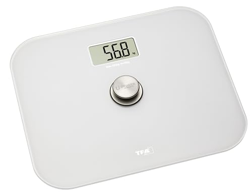 Tfa Dostmann Bilancia Pesapersone Digitale Eco Step, 50.1014.02, Non Necessita Di Batterie, Ecologica, Funzione Di Spegnimento Automatico, Bianco