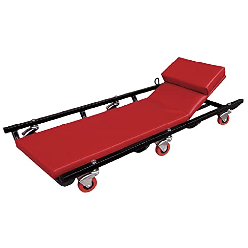Gys 057548 - Sedia A Sdraio Da Officina Con 6 Ruote, Testa Orientabile