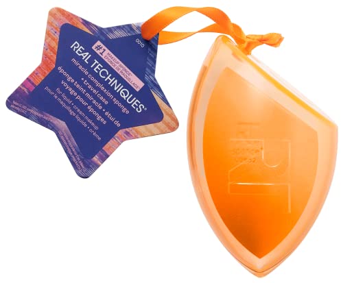 Real Techniques Edizione Limitata Miracle Complexion Sponge & Sponge Case Ornament, Per Una Finitura Naturale Senza Striature, Dimensioni Da Viaggio,