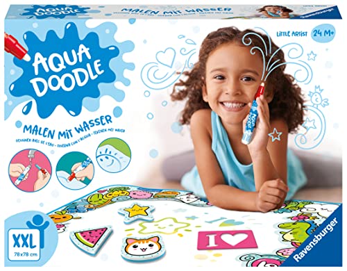 Ravensburger Little Artist – Divertimento Colorato Xxl Senza Macchie Con Acqua, Con Penna E 4 Stencil, Primo Set Da Pittura Per Bambini Dai 2 Anni In