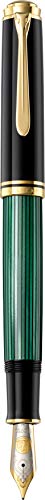 Pelikan Penna Stilografica Souverän 1000, Nero-Verde, Penna M (Media), Fiaschetta Di Alta Qualità In Confezione Regalo, 987594 Senza Cartucce