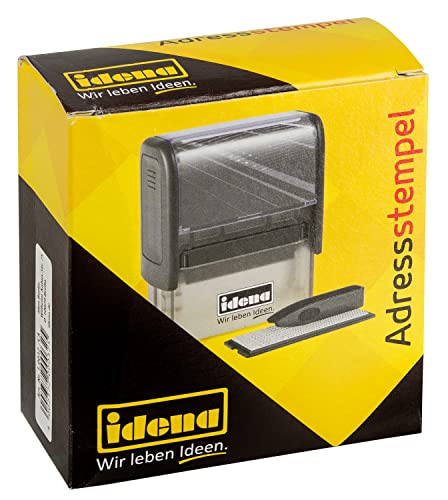 Idena 10032 - Timbro Con Indirizzo, Tampone D'Inchiostro Intercambiabile, Pinzette, 1 Pz.