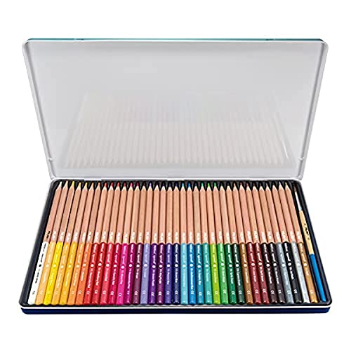 Milan Caja Metálica 36 Lápices De Colores Acuarelables Mina Gruesa Ø 3,5 Mm Hexagonales + Pincel