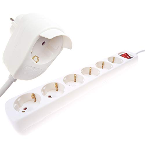 Rev 0012692114 Base Mãšltiple 2 M 7 Salidas Ac Interior Blanco, 3600 W, 230 V, Weiss, 1 Pezzo
