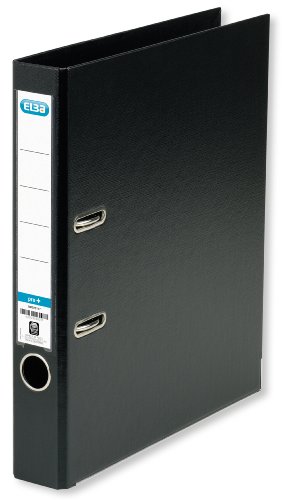 Elba 10464Sw - Raccoglitore Ad Anelli Smart Pro+, A4, Larghezza Dorso 5 Cm, Targhetta Intercambiabile Sul Dorso, 10 Pezzi, Nero