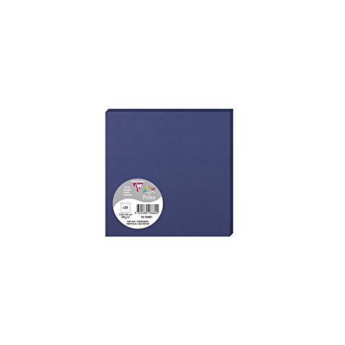 Clairefontaine 1868C - Pacco Da 25 Cartoncini - Formato Quadrato 13,5X13,5Cm - 210G/M² - Colore Blu Notte - Biglietti Di Invito E Corrispondenza - Gam