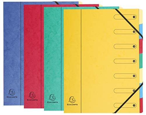 Exacompta, Ref 5207E, Raccoglitore Multiparte Harmonika, Dimensioni 24,5 X 32 Cm, Copertina In Cartoncino Premium, Colori Assortiti, Confezione Da 1