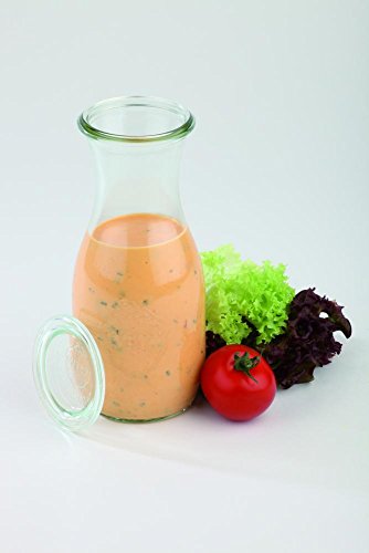 Aps 6 Bottiglie Di Vetro Original Weck 500 Ml Con Coperchio, Ø 6 Cm, H: 19 Cm, Bottiglie Per Succhi, Frullati, Condimenti, Lavabili In Lavastoviglie