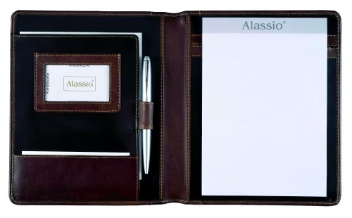 Alassio Schreibmappe Monaco, A5, Leder, Dunkelbraun-Antik