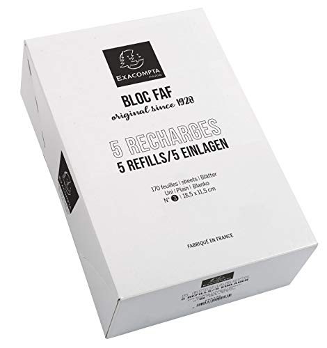 Exacompta - Cod. 12113E - 1 Block Notes Faf N°3 Completo 18,5X11,5Cm - 170 Fogli Bianco