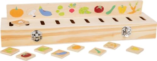 Small Foot Educate 11325-Scatola In Legno Per Imparare A Riconoscere La Forma, Bambini Dai 3 Anni In Su Animals Giocattoli, Colore Bianco, 11325