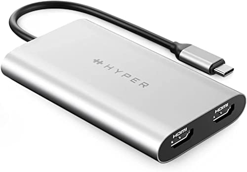 Hyperdrive 4K Dual Hdmi Adapter For M1 Macbook, 3In1 Usb C Hub: Hdmi 4K 60Hz, Hdmi 4K 30Hz, Usb-C Pd 100W For Macbook Pro/Air(M1 & Intel-Powered), Win