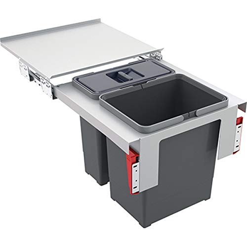 Franke Sorter Garbo 45-2 Pattumiera, Metallo Plastica, Grigio, 41,2 X 39,9 X 36,0 Cm