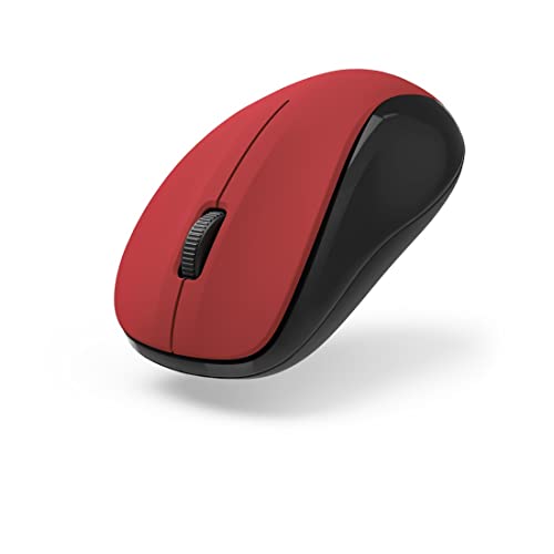 Hama Mouse Ottico Wireless A 3 Pulsanti Mw-300 V2 Silenzioso Ricevitore Usb Rosso