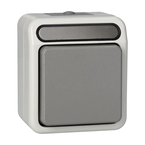 Merten, Interruttore A Croce, Unipolare, Aquastar, Grigio, Meg3117-8029